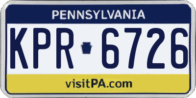 PA license plate KPR6726