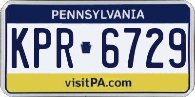 PA license plate KPR6729