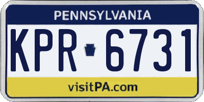 PA license plate KPR6731