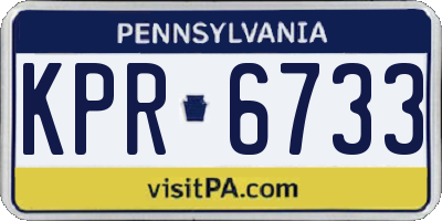 PA license plate KPR6733