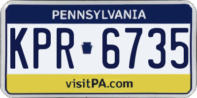 PA license plate KPR6735