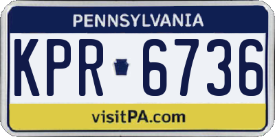 PA license plate KPR6736
