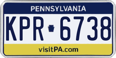 PA license plate KPR6738