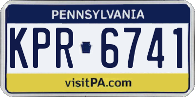 PA license plate KPR6741