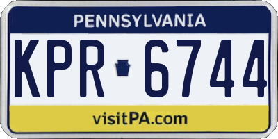 PA license plate KPR6744