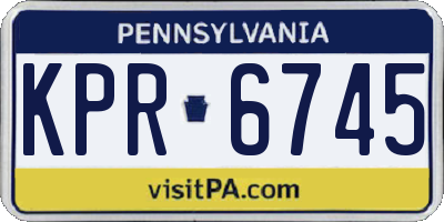 PA license plate KPR6745