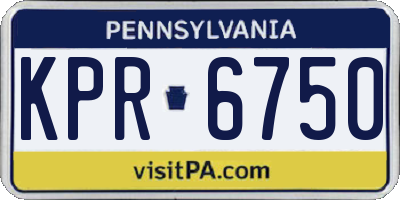 PA license plate KPR6750