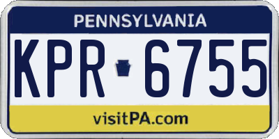 PA license plate KPR6755