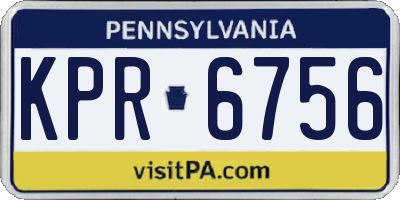 PA license plate KPR6756