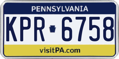 PA license plate KPR6758