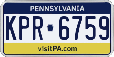 PA license plate KPR6759