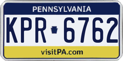 PA license plate KPR6762