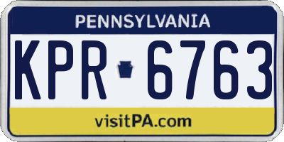 PA license plate KPR6763