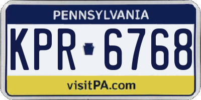 PA license plate KPR6768