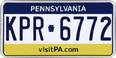 PA license plate KPR6772