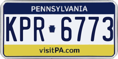 PA license plate KPR6773