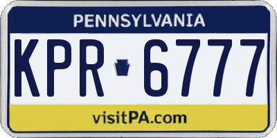 PA license plate KPR6777