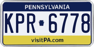 PA license plate KPR6778
