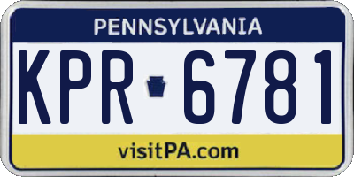 PA license plate KPR6781