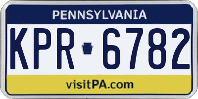 PA license plate KPR6782