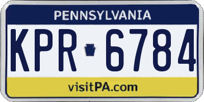 PA license plate KPR6784