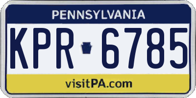 PA license plate KPR6785