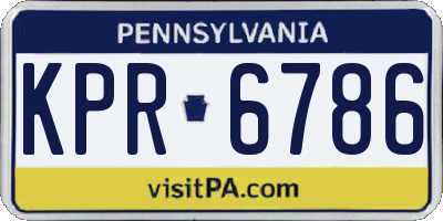 PA license plate KPR6786