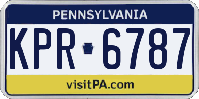 PA license plate KPR6787