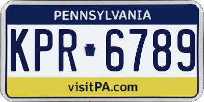 PA license plate KPR6789
