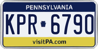 PA license plate KPR6790