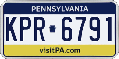 PA license plate KPR6791