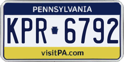 PA license plate KPR6792