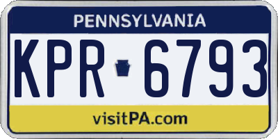 PA license plate KPR6793