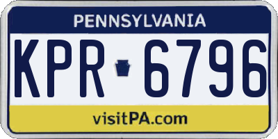 PA license plate KPR6796