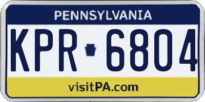 PA license plate KPR6804