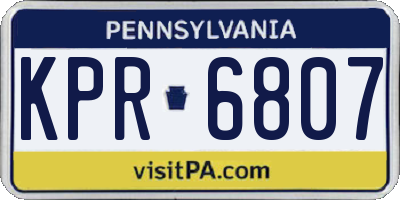PA license plate KPR6807