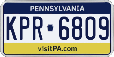 PA license plate KPR6809