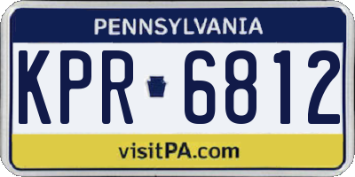 PA license plate KPR6812