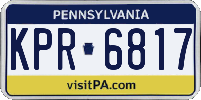 PA license plate KPR6817