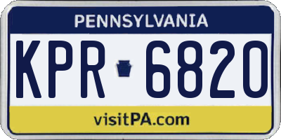 PA license plate KPR6820