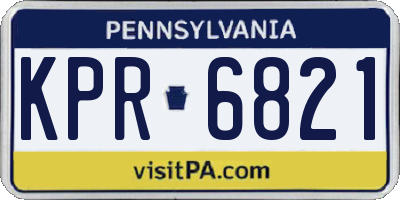 PA license plate KPR6821