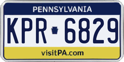 PA license plate KPR6829