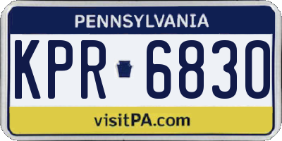 PA license plate KPR6830