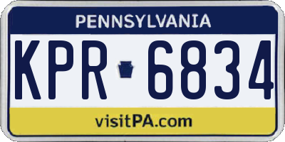PA license plate KPR6834