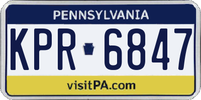 PA license plate KPR6847