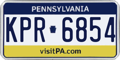 PA license plate KPR6854
