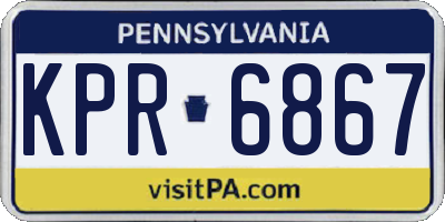 PA license plate KPR6867