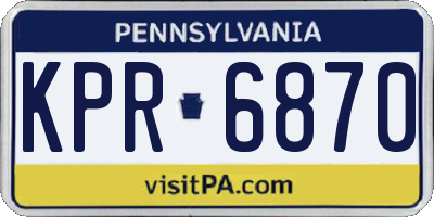 PA license plate KPR6870