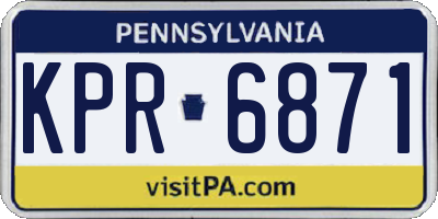 PA license plate KPR6871