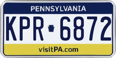 PA license plate KPR6872